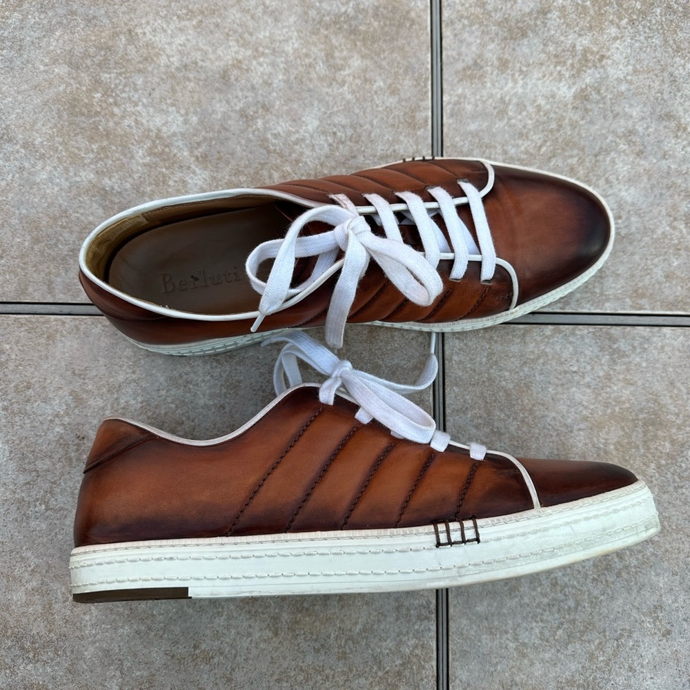 Berluti Low Top Sneakers In Brown Leather Athletic Shoes Sneakers - Picture 9 of 15